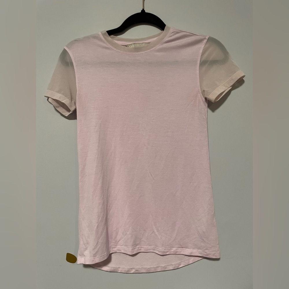 Athleta pink running shirt